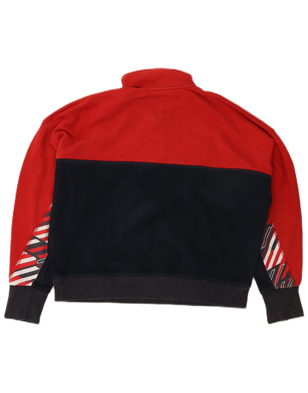 SUPERDRY Pull court surdimensionné en polaire pour femme UK 16 Large Rouge Colorblock