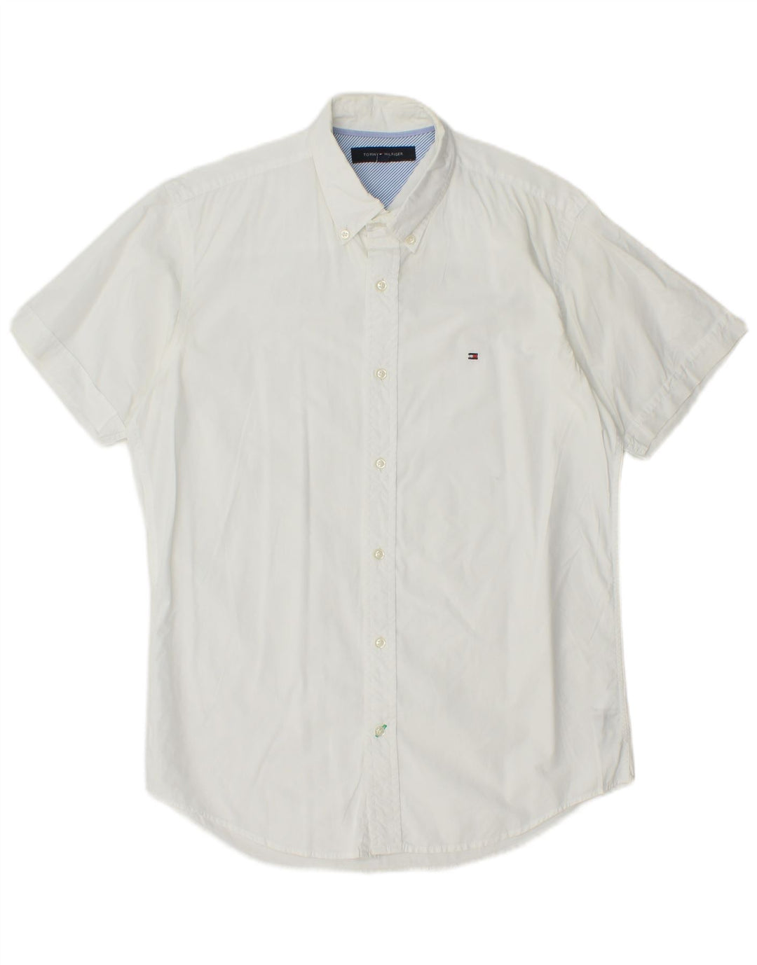 TOMMY HILFIGER Chemise à Manches Courtes Homme Blanc Moyen Coton