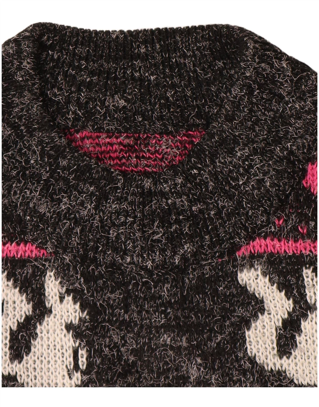 VINTAGE Femme Col Roulé Pull Pull UK 18 XL Noir Rayé