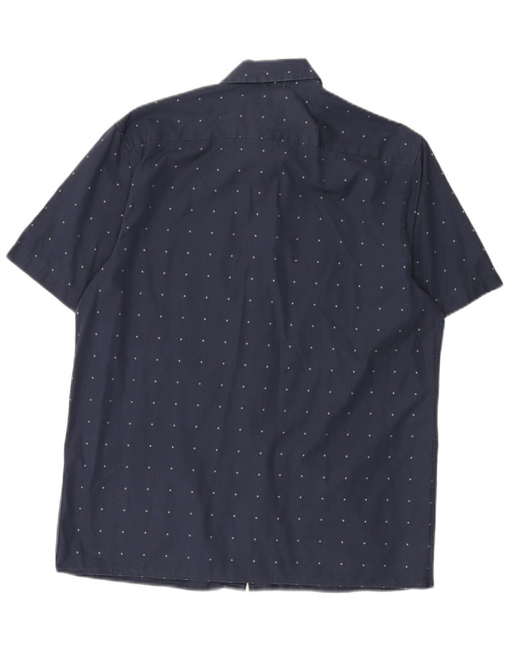 Ted Baker Chemise à manches courtes pour homme Taille 3 Coton géométrique bleu marine moyen