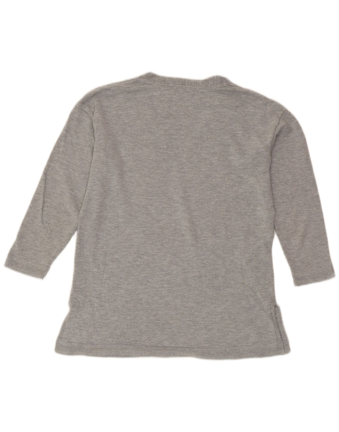 CREW CLOTHING Pull col en V pour femme UK 8 Petit Gris Moucheté