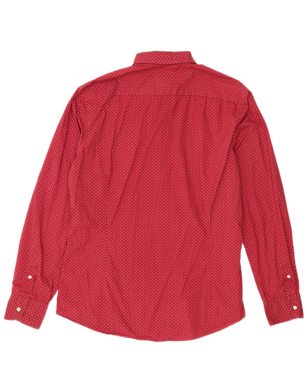 Massimo Dutti Chemise Homme Large Bordeaux Taché