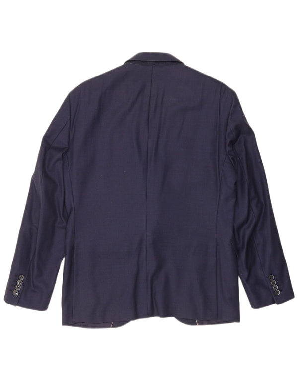 Hackett Veste Blazer 2 Boutons Homme UK 40 Grande Laine Bleu Marine