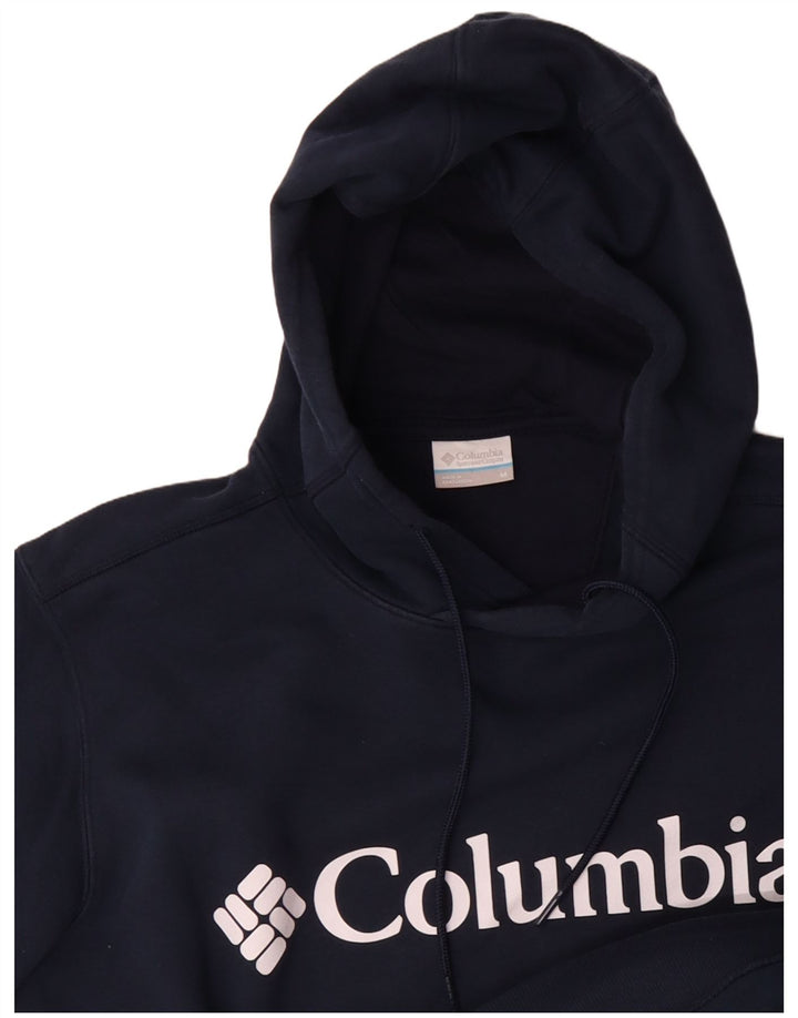 COLUMBIA Pull à Capuche Graphique Homme Bleu Marine Moyen Coton