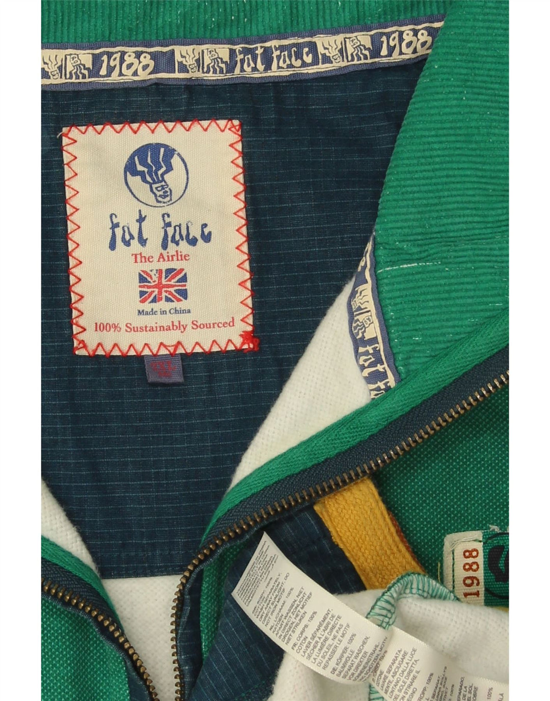 Fat Face Hommes Irlande Graphique Sweat Pull 2XL Vert Coton