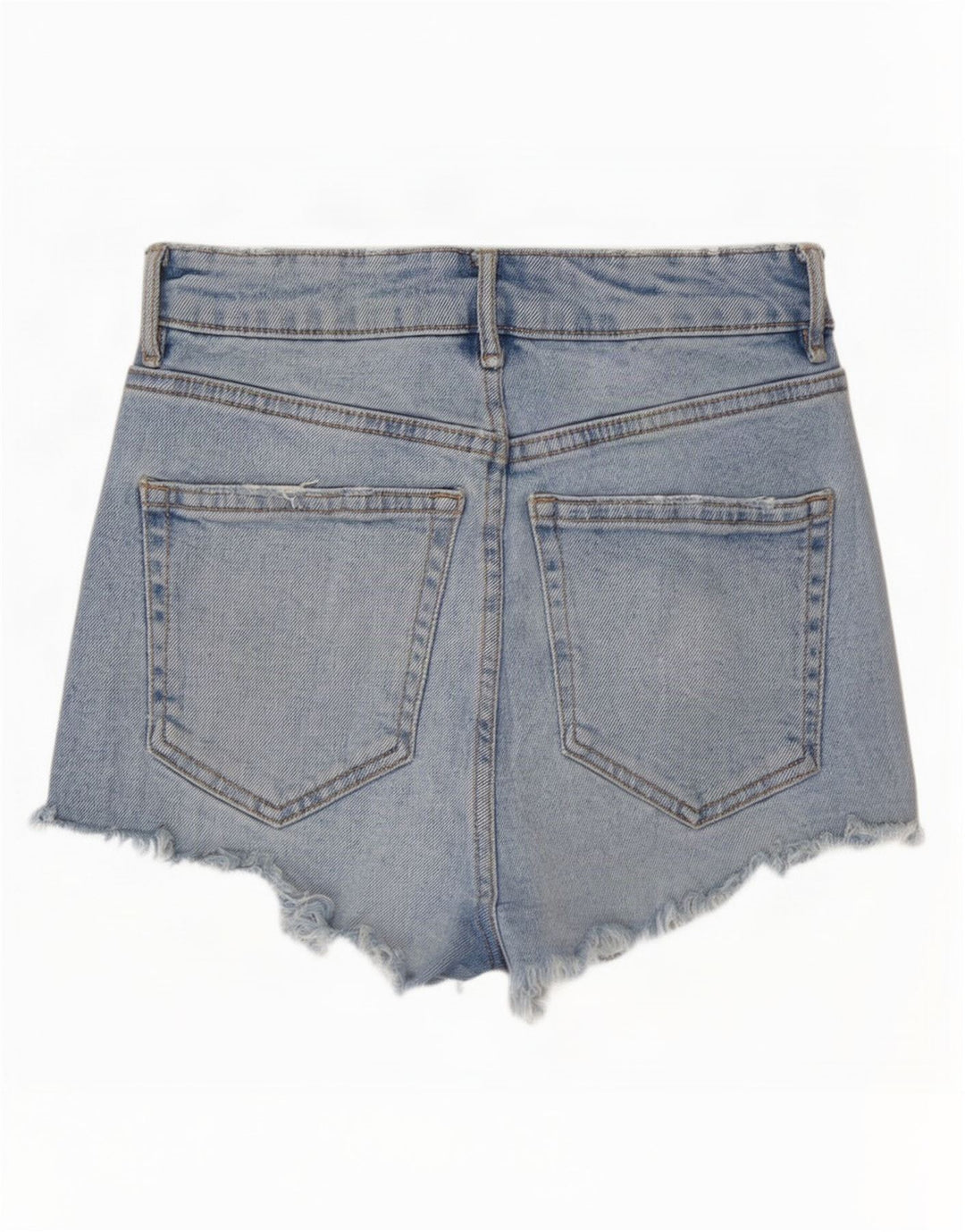 Zara Short en jean vieilli pour femme EU 32 2XS W22 Bleu