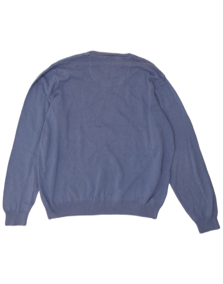Marks & Spencer Pull à col en V Bleu Harbour pour homme XL en coton