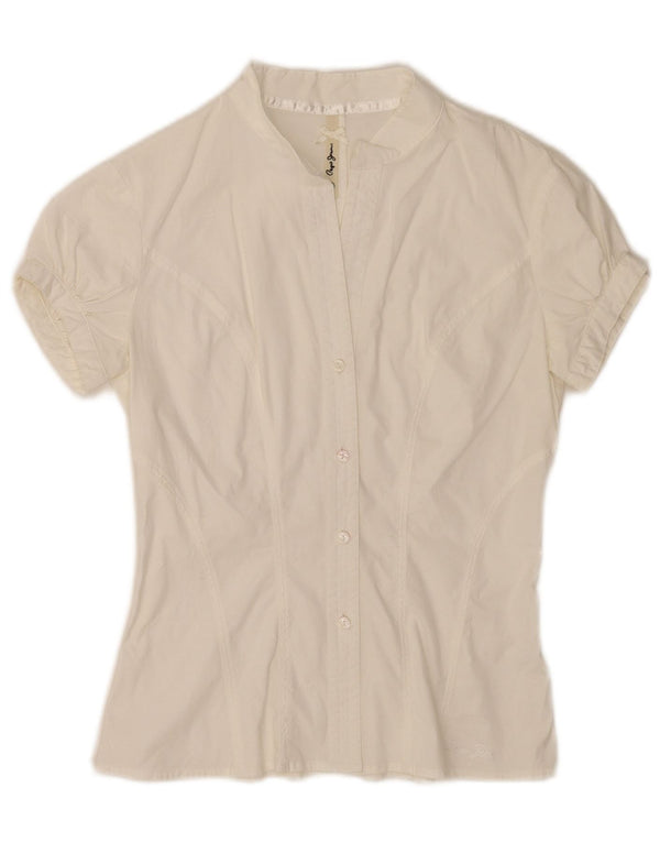 PEPE Jeans Chemisier à manches courtes pour femme UK 8 Small Blanc
