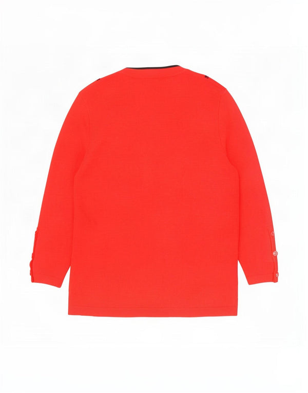 vintage Femme Cardigan Pull UK 16 Grand Rouge