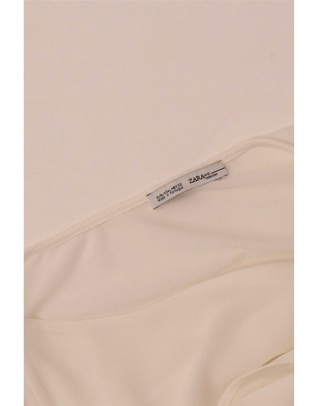 Zara Chemisier court à manches longues pour femme UK 16 Large Blanc