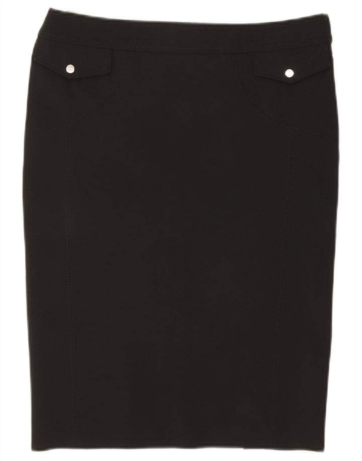 KAREN MILLEN Womens Straight Skirt UK 12 Medium W30  Black Polyester