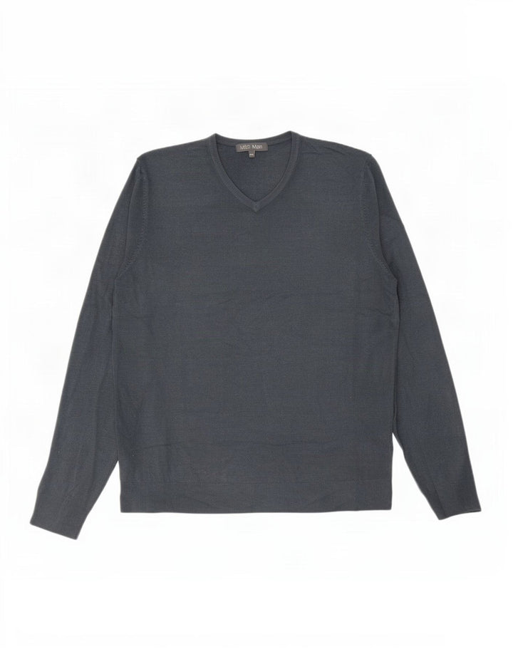 Marks & Spencer Pull col V pour homme 2XL Gris Acrylique