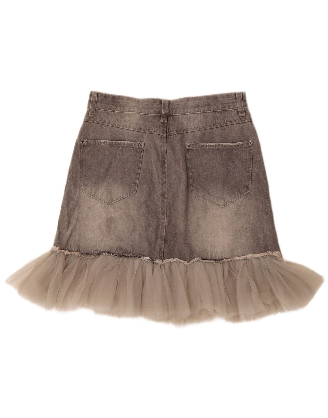 OVS Jupe en jean vieilli pour femme Medium W27 Gris Coton