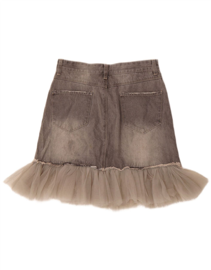 OVS Jupe en jean vieilli pour femme Medium W27 Gris Coton