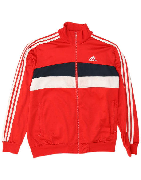 Adidas Veste de survêtement pour homme en polyester color block rouge moyen