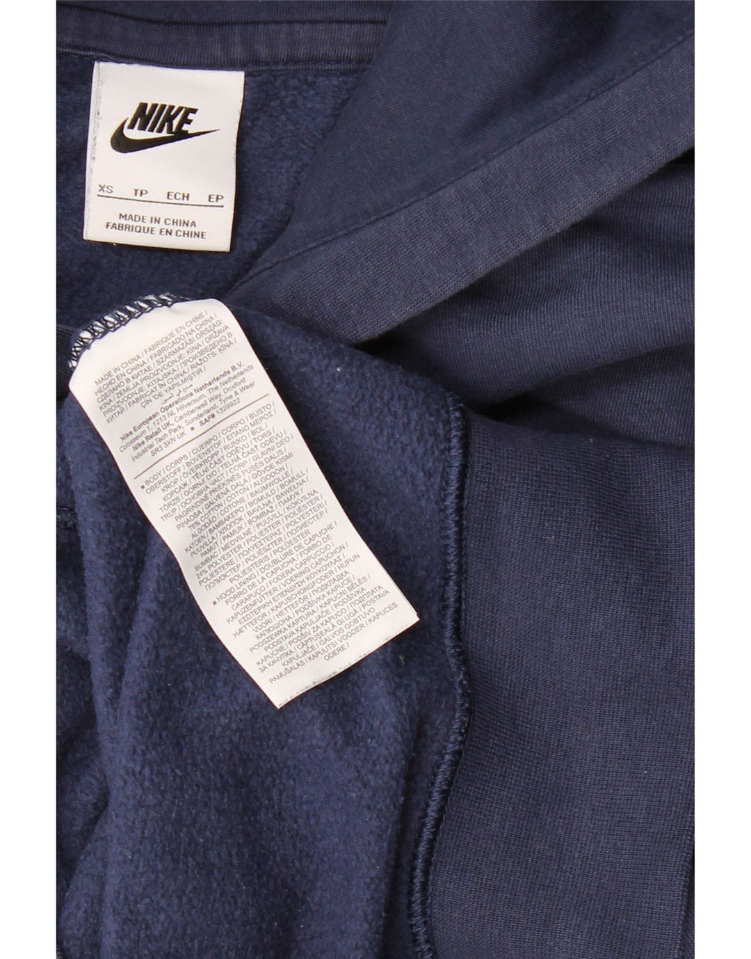 NIKE Pull à capuche graphique pour homme XS en coton bleu marine