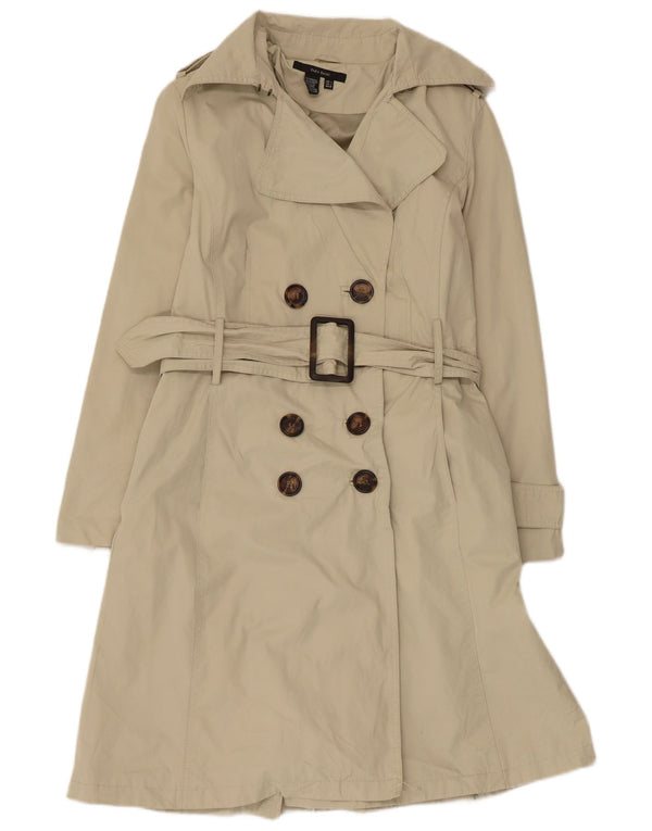 Zara Trench-coat à double boutonnage pour femme UK 14 Large Beige Polyester