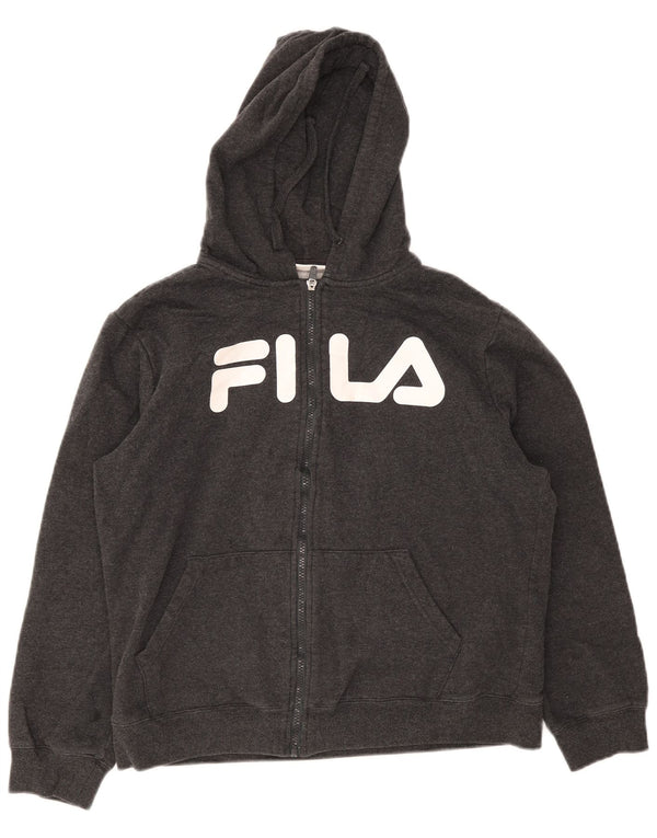 Fila Pull à capuche zippé graphique garçon 15-16 ans Gris Coton