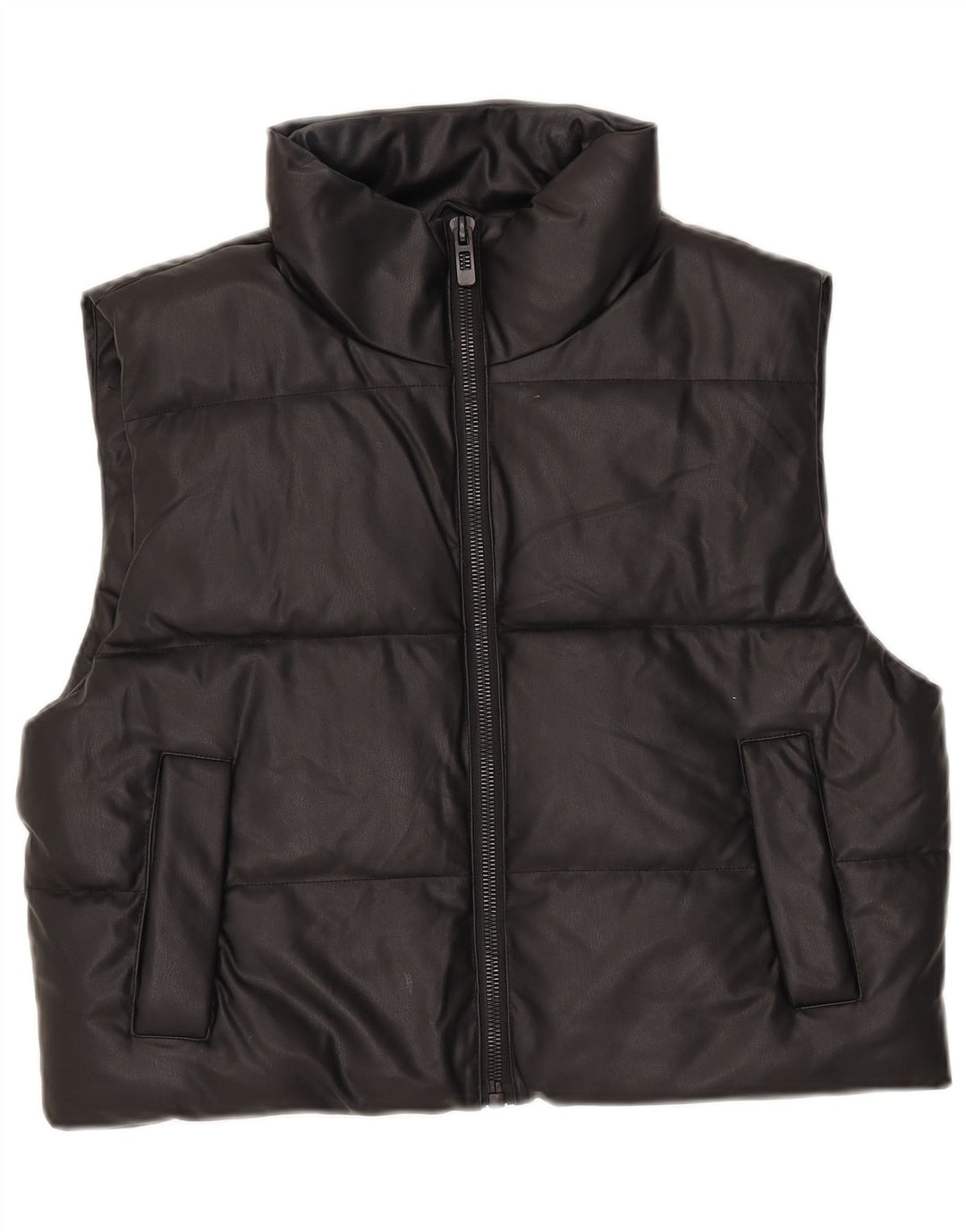 Zara Femme Gilet Rembourré UK 14 Moyen Noir Polyester