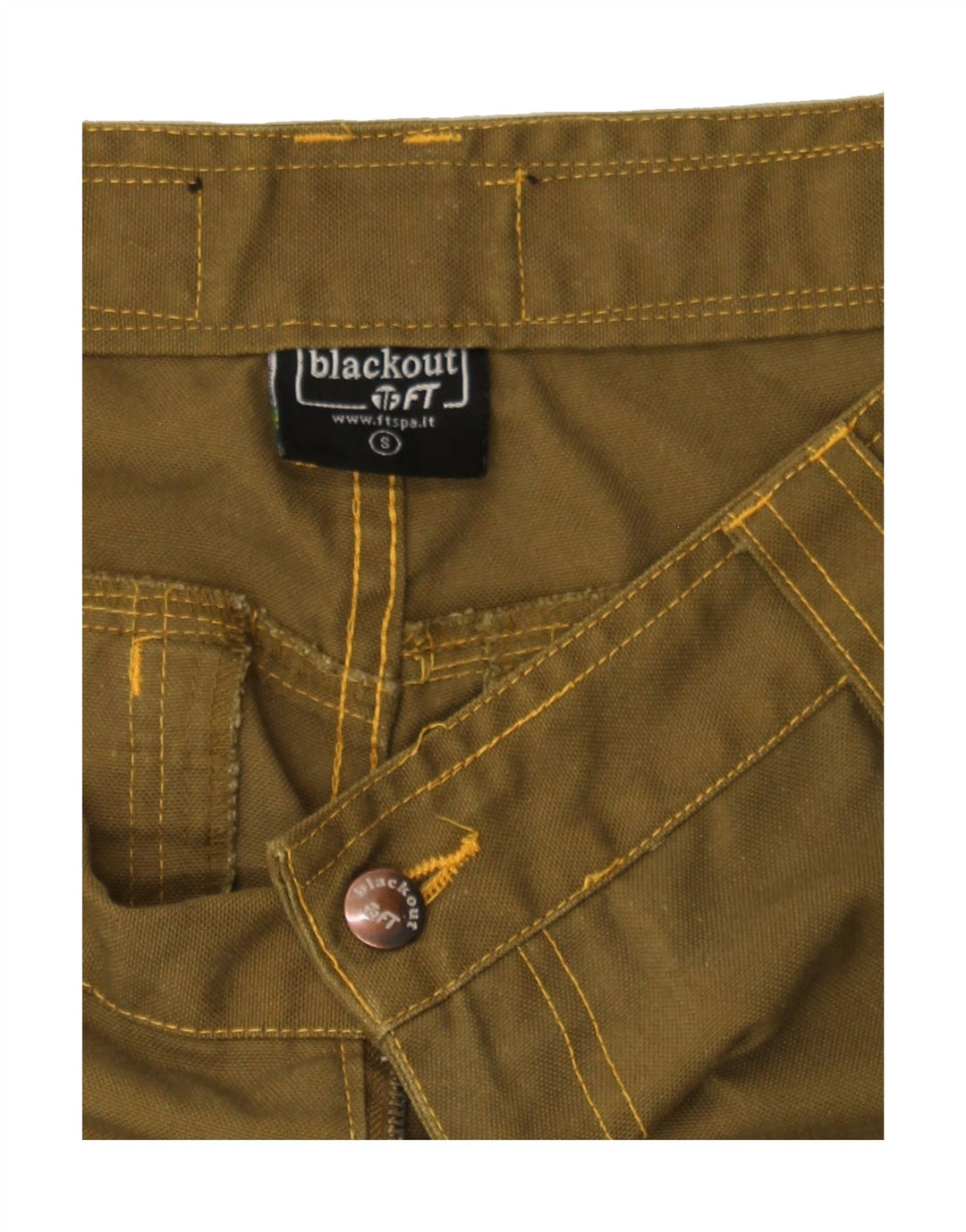 VINTAGE Mens Straight Cargo Trousers Small W32 L26 Khaki Polyester Vintage Vintage and Second-Hand Vintage from Messina Hembry 