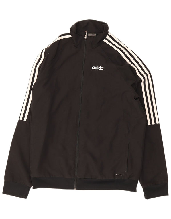 Adidas Hommes Climalite Survêtement Top Veste Petit Noir Polyester