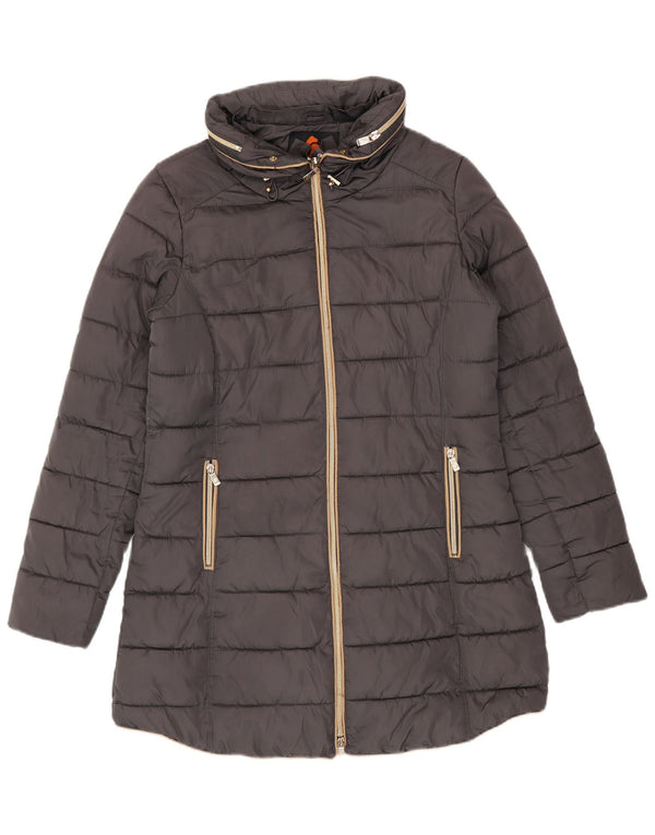 Peggy-Ho Womens Hooded Padded Coat UK 14 Medium Grey Polyester