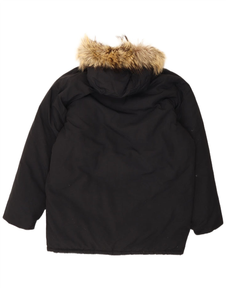 AESSE Parka à capuche pour homme UK 40 Large Noir