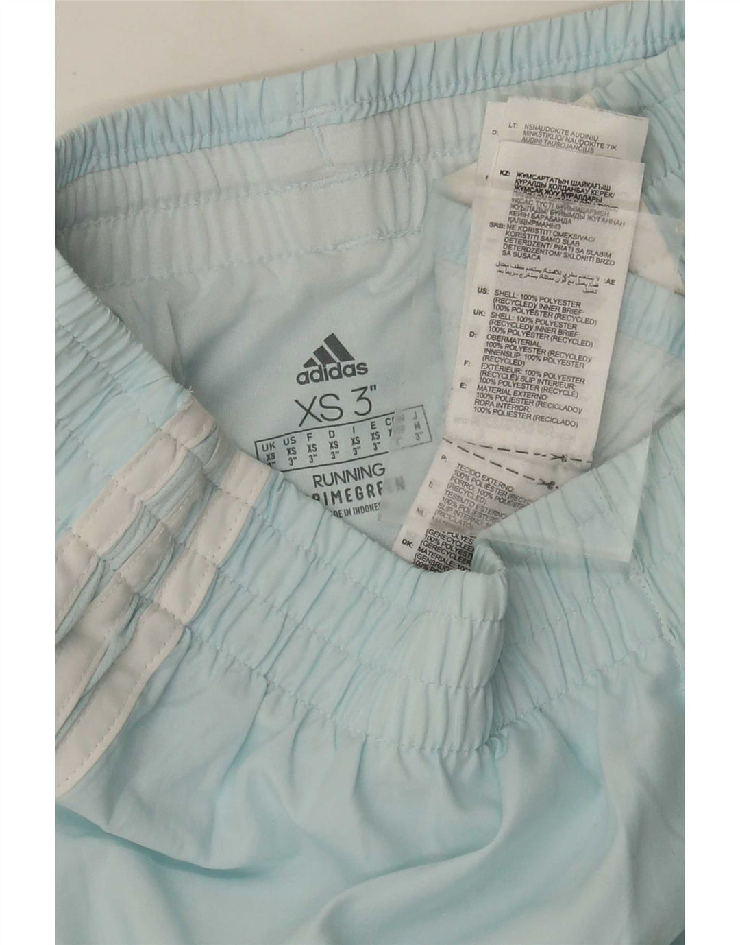 Adidas Short de sport Primegreen pour femme XS Bleu Polyester