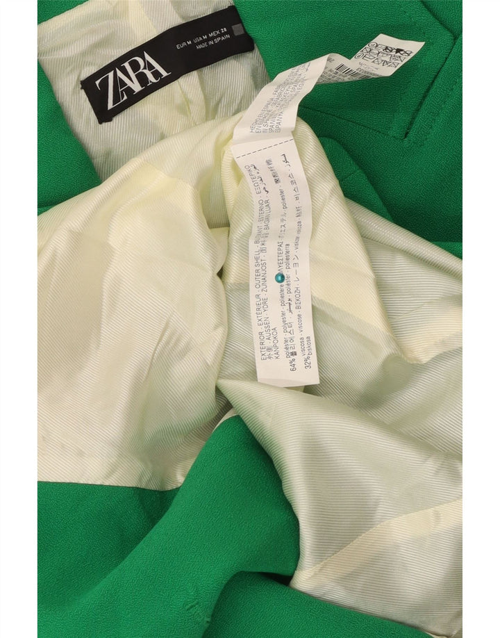 Zara Veste blazer à double boutonnage pour femme UK 12 Polyester vert moyen