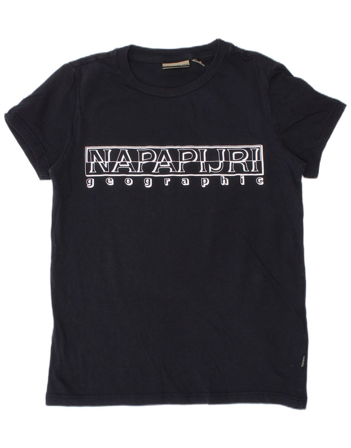 NAPAPIJRI T-Shirt Graphique Graphique Garçon 7-8 Ans Bleu Marine Coton
