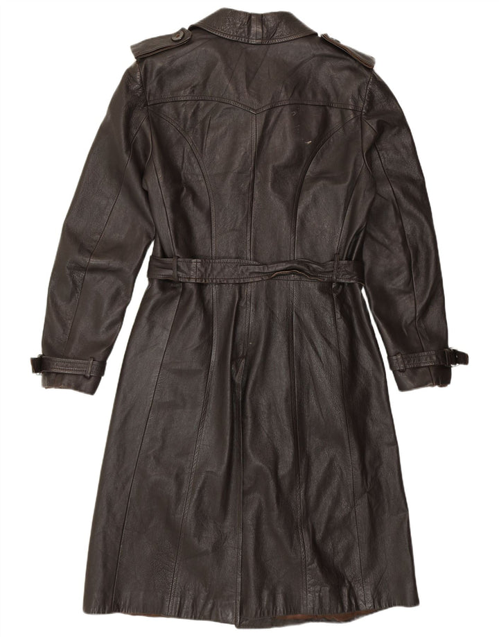 Trench-coat en cuir femme vintage UK 14 Brun moyen