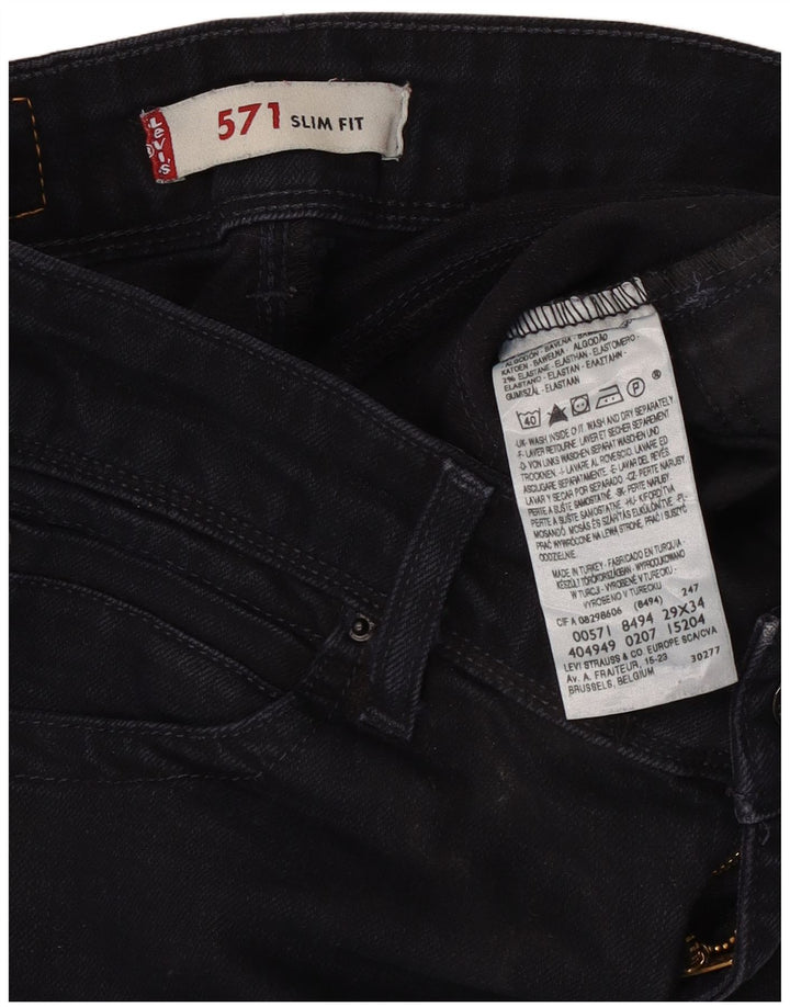 Levi's Jean Slim 571 Femme W29 L30 Noir Coton