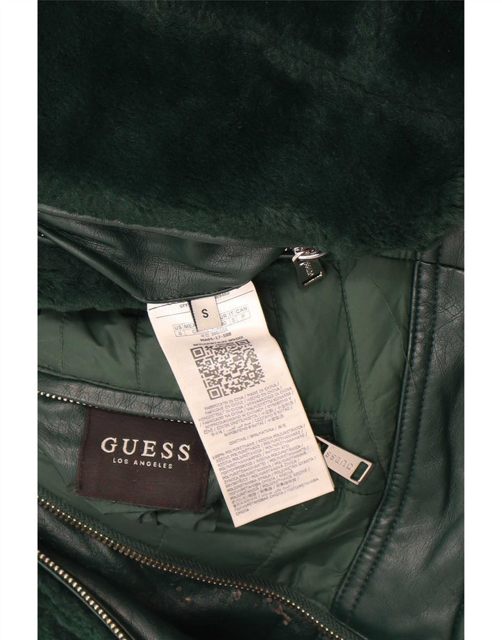 Guess Veste matelassée réversible pour femme UK 10 Small Vert Polyuréthane