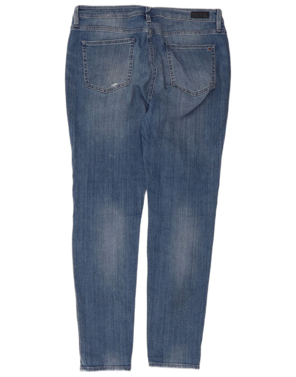 Tommy Hilfiger Jean slim en détresse pour femme Girlfriend W30 L30 Bleu coton