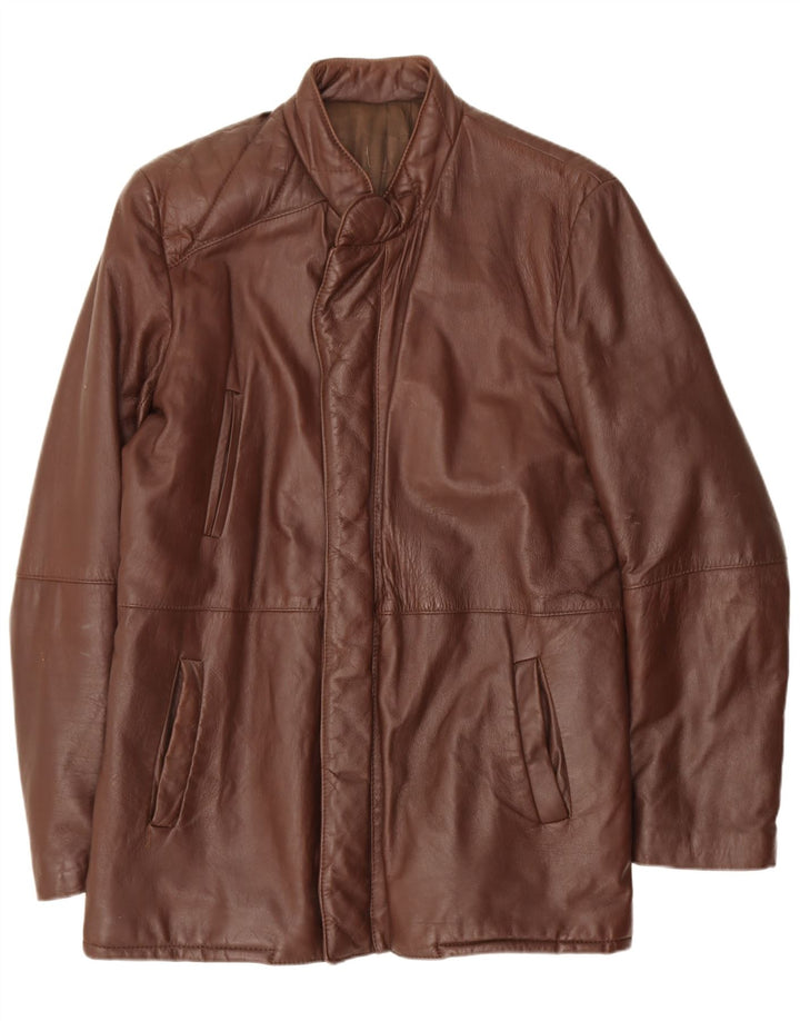 veste en cuir homme vintage IT 46 Petit Marron
