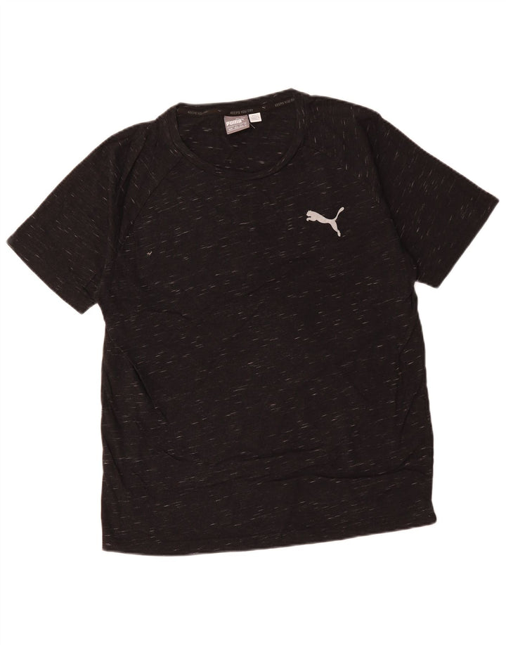 PUMA T-Shirt Homme Noir Moyen Coton Chiné