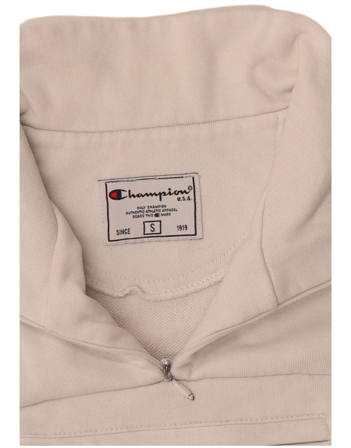 Champion Sweat-shirt à col zippé pour femme UK 10 Petit Blanc