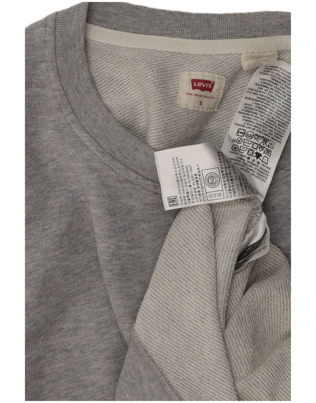 LEVI'S Sweat-shirt coupe ample pour homme, petit, gris, coton