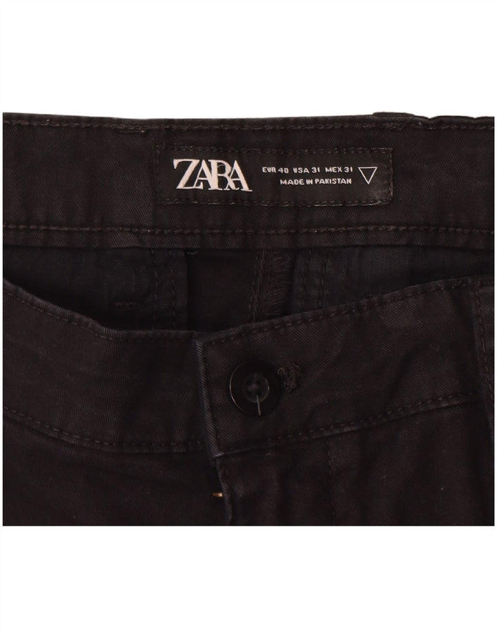 ZARA Pantalon Chino Slim Homme EU 40 Medium W31 L30 Coton Noir