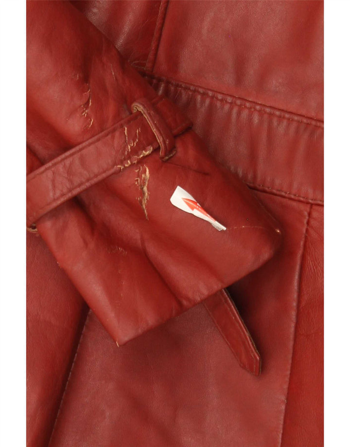 Opera Manteau en cuir pour femme UK 10 Petit Bordeaux Classique