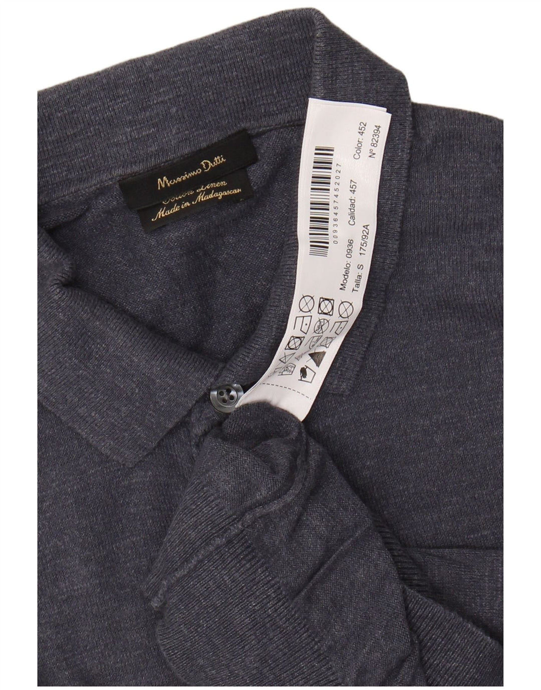 MASSIMO DUTTI Pull à manches courtes et col polo pour homme Bleu marine Taille S