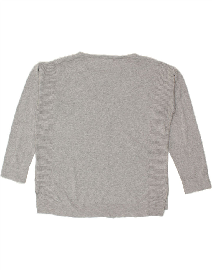 WHITE STUFF Womens Boat Neck Jumper Sweater UK 12 Medium  Grey Cotton Vintage White Stuff and Second-Hand White Stuff from Messina Hembry 