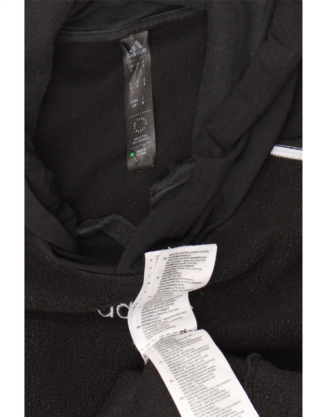 ADIDAS Pull polaire à capuche pour homme Petit Noir Polyester