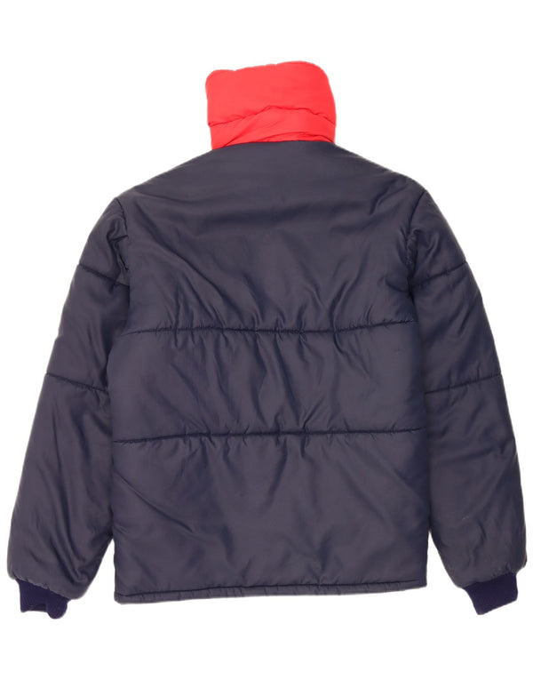vintage Mens Réversible Veste Rembourrée UK 38 Medium Navy Blue Colourblock