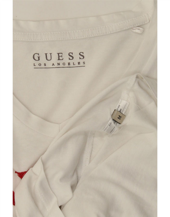 Guess T-shirt graphique pour femme UK 12 Blanc moyen