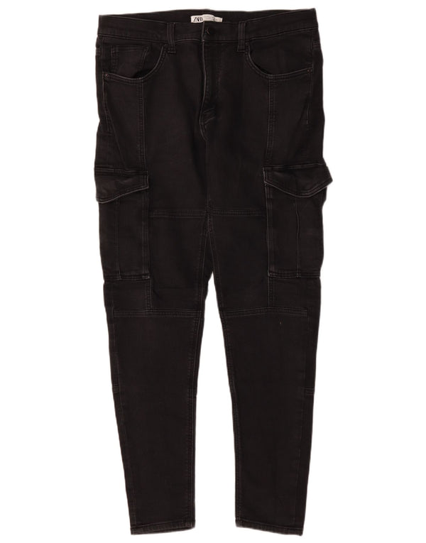 Zara Jean Cargo Slim Homme EU 46 XL W36 L30 Coton Noir