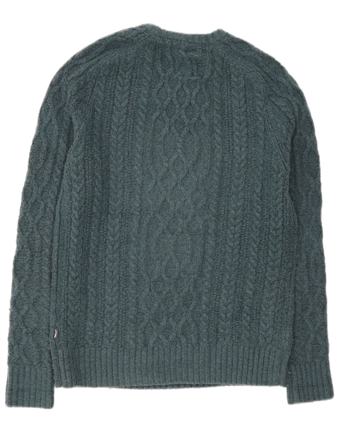 Fat Face Pull à col rond pour homme en laine verte Petite
