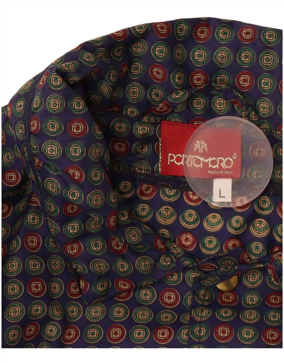 VINTAGE Veste bomber surdimensionnée pour homme UK 40 Grand pois bleu