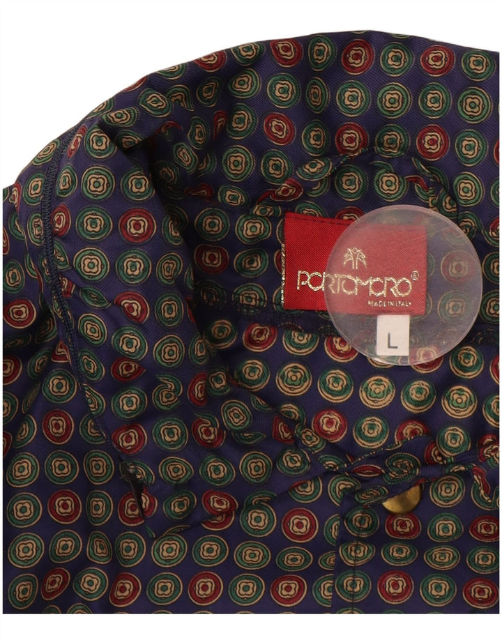 VINTAGE Veste bomber surdimensionnée pour homme UK 40 Grand pois bleu