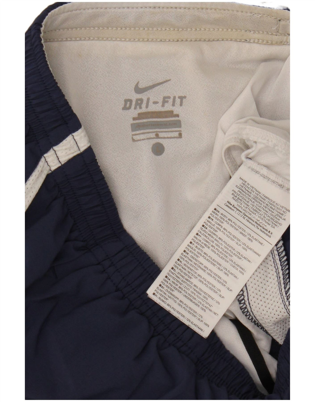 Nike Short de sport Dri Fit pour homme en polyester color block Bleu marine Taille L